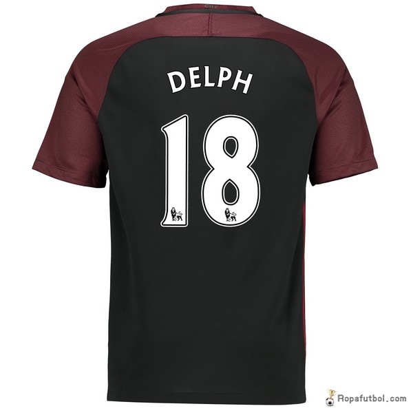 Camiseta Manchester City Replica Segunda Ropa Delph 2016/17 Negro